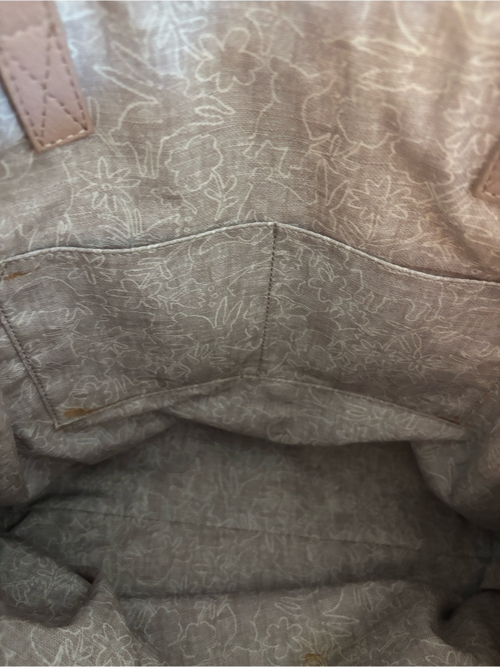 Ellen Degeneres Henlee 100 percent Linen and Leather her Tote Bag - Picture 5 of 6